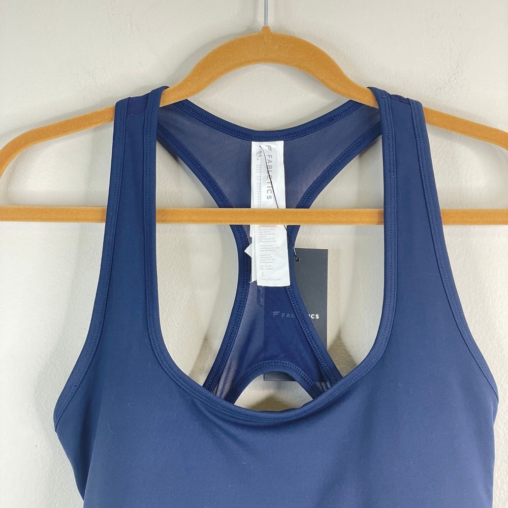 Fabletics Dress Womens Large Blue Pleated Tennis Racerback Tank Athleisure NWT - Picture 2 of 9